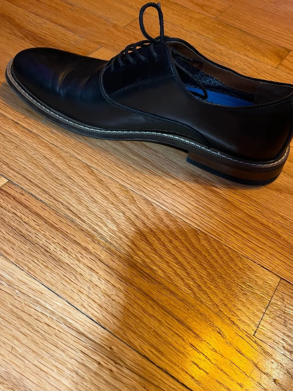 Vince Camuto Men’s Black Leather Derby Lace-Up Shoes